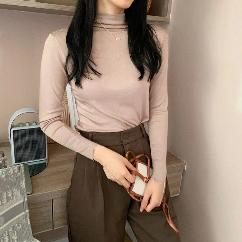 2024 Autumn Winter Slim Fit Turtleneck Skin color 