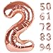 IWERP Rose Gold 2 Balloon Number Balloons 40 Inch 2nd Balloon Number Birthday Decorations Second Two Birthday Party Supplies Number 2 - Image 2