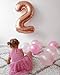 IWERP Rose Gold 2 Balloon Number Balloons 40 Inch 2nd Balloon Number Birthday Decorations Second Two Birthday Party Supplies Number 2 - Image 4
