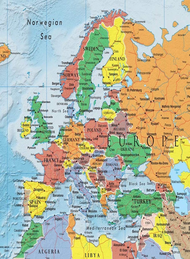 Swiftmaps ملصق جداري لخريطة العالم الكلاسيكية للنخبة، مقاس 24 × 36 بوصة - Image 2