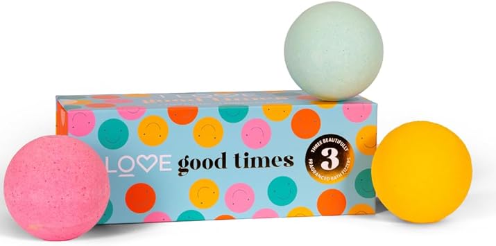 I Love Special Moments Good Times Bath Fizzers Gift Set Set of 3 Skin Nourishing Bath Fizzers in Vibrant Pink Orange and Blue Relaxing Scents for Calming Bubble Bath Experience Pack of 3 - Image 3