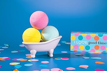 I Love Special Moments Good Times Bath Fizzers Gift Set Set of 3 Skin Nourishing Bath Fizzers in Vibrant Pink Orange and Blue Relaxing Scents for Calming Bubble Bath Experience Pack of 3 - Image 5