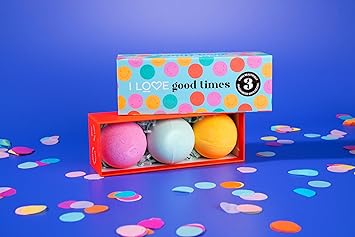 I Love Special Moments Good Times Bath Fizzers Gift Set Set of 3 Skin Nourishing Bath Fizzers in Vibrant Pink Orange and Blue Relaxing Scents for Calming Bubble Bath Experience Pack of 3 - Image 4