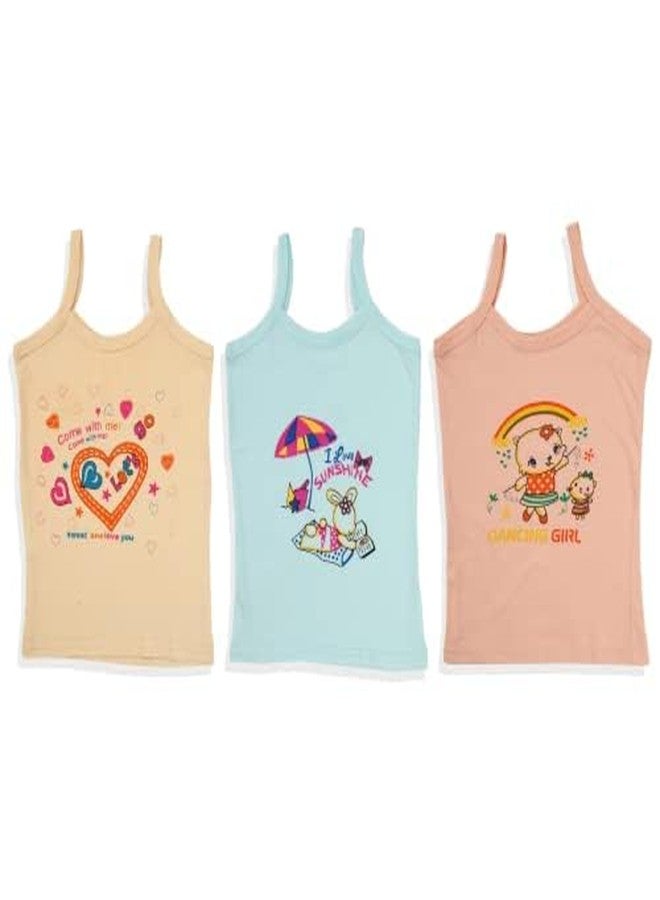 Hivata New Born Baby Boys Girls Soft Cotton Printed Vest Inner Wear for Infants Sando Vest Kids Toddler Camisole Baniyan Multicolor Vest (Pack of 3pc) (1-6 Years) (2-3 Years) - Image 1
