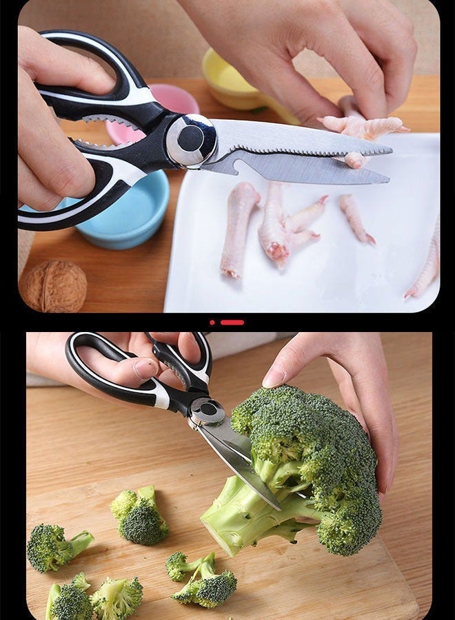 Multifunctional Stainless Steel Kitchen Scissors, Vegetable And Meat Labor-Saving Chicken Bone Scissors - Image 2