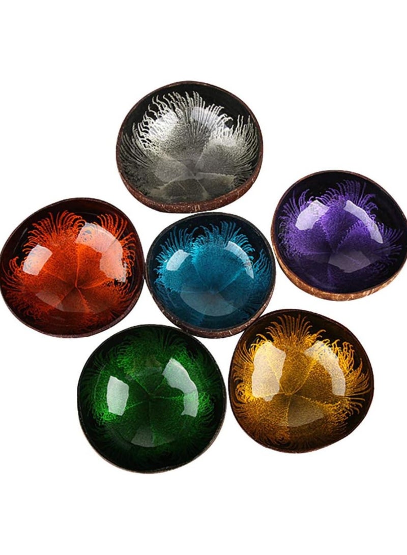 SYOSI 6 Pcs Natural Coconut Bowl Key Bowl for Entryway Table Candy Container Nuts Holder Fruits Dry Snack Storage Bowl Round Handcrafted Bowl for Home Decoration - Image 1