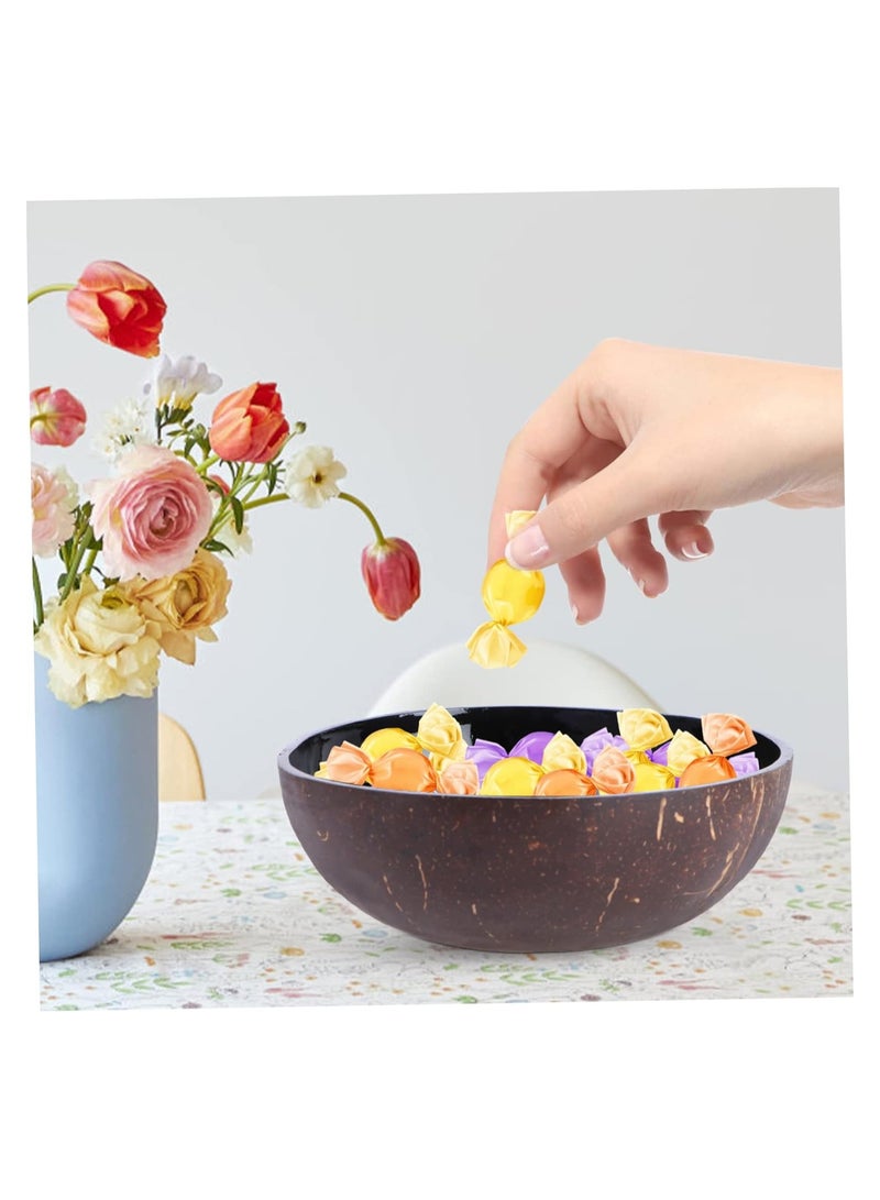 SYOSI 6 Pcs Natural Coconut Bowl Key Bowl for Entryway Table Candy Container Nuts Holder Fruits Dry Snack Storage Bowl Round Handcrafted Bowl for Home Decoration - Image 3
