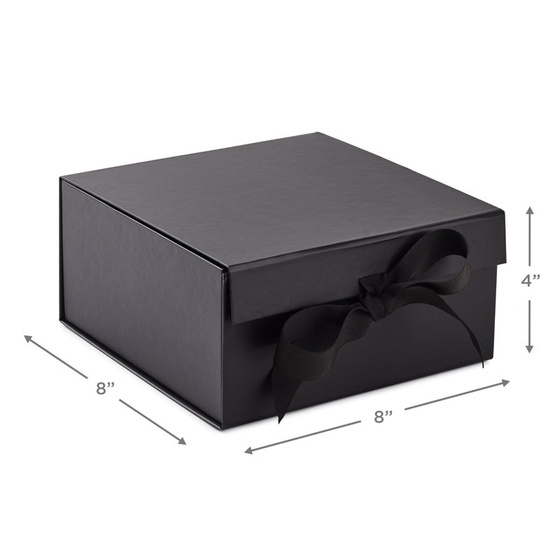 Hallmark Medium Gift Boxes with Bow and Shredded Paper Fill, Pack of 2 (Black 8 inch Box) for Weddings, Graduations, Birthdays, Father's Day, Groomsmen Gifts, All Occasion - Image 3