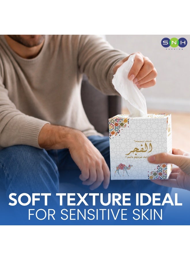 SNH Packing Al Fajr Cubic Box Facial Tissue Pack of 36, 2 Ply x 100 Tissues Each Cube Box - Image 2