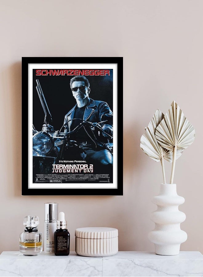GRAY WALL - Hollywood Posters Terminator Movie Framed Poster For Room & Office (10 Inch X 13 Inch, Framed) - Image 2
