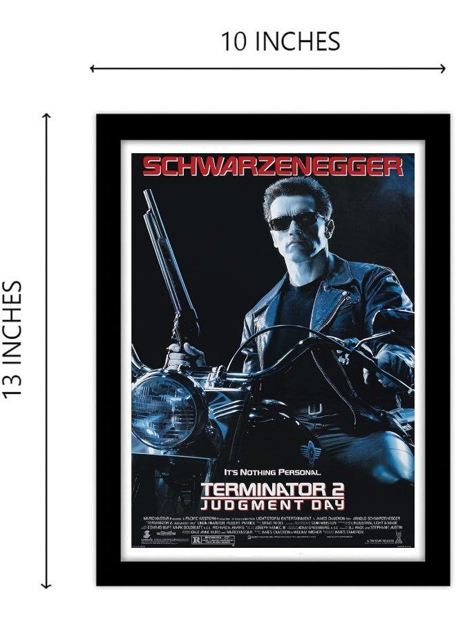 GRAY WALL - Hollywood Posters Terminator Movie Framed Poster For Room & Office (10 Inch X 13 Inch, Framed) - Image 5