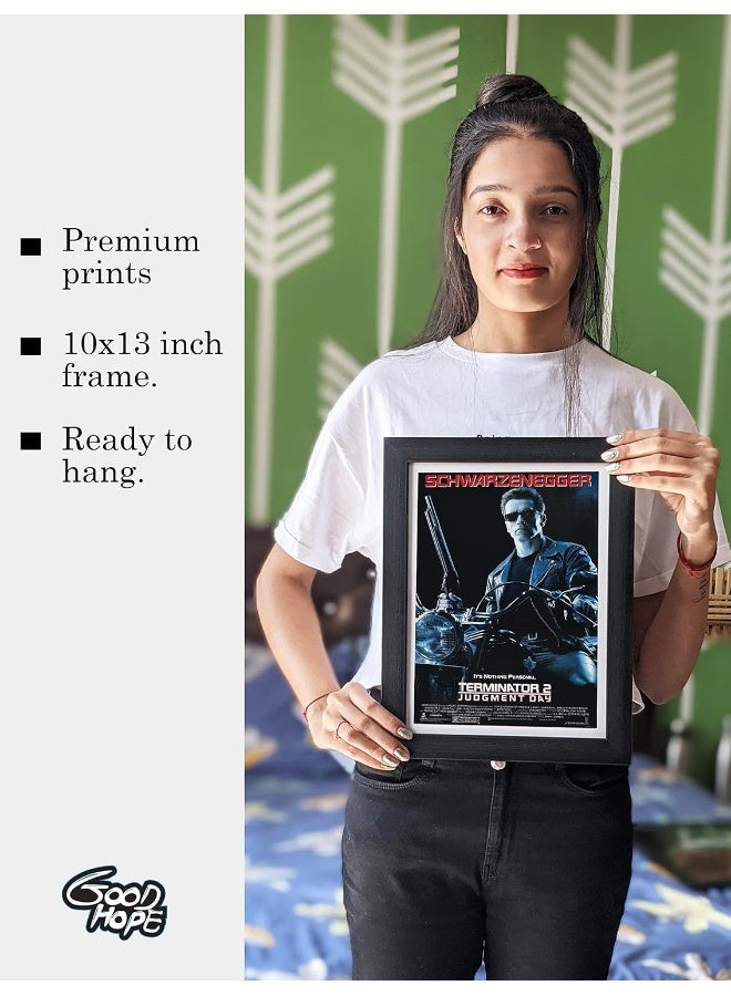 GRAY WALL - Hollywood Posters Terminator Movie Framed Poster For Room & Office (10 Inch X 13 Inch, Framed) - Image 3