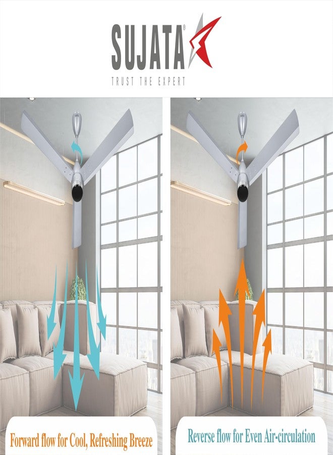 Sujata Slim Air BLDC Fans Ceiling 1200mm | 3 Years Warranty | Remote Fans Ceiling Fans 5 Star BEE Rating, Ceiling Fan for Living Room, 100% Copper Winding, Saving Upto 60% (Gray Chrome) - Image 3