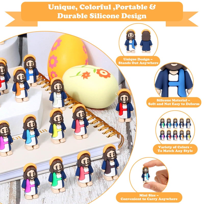 Tetutor 70 Pcs Little Jesus Figures, Mini Jesus Figurines in Bulk, Tiny Jesus Figures, Jesus Figure Mini Miniature Figurines Easter Jesus to Hide and Seek Religious Party Favours Gift - Image 3