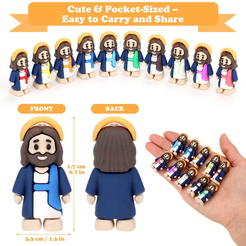 Tetutor 70 Pcs Little Jesus Figures, Mini Jesus Figurines in Bulk, Tiny Jesus Figures, Jesus Figure Mini Miniature Figurines Easter Jesus to Hide and Seek Religious Party Favours Gift - Image 2