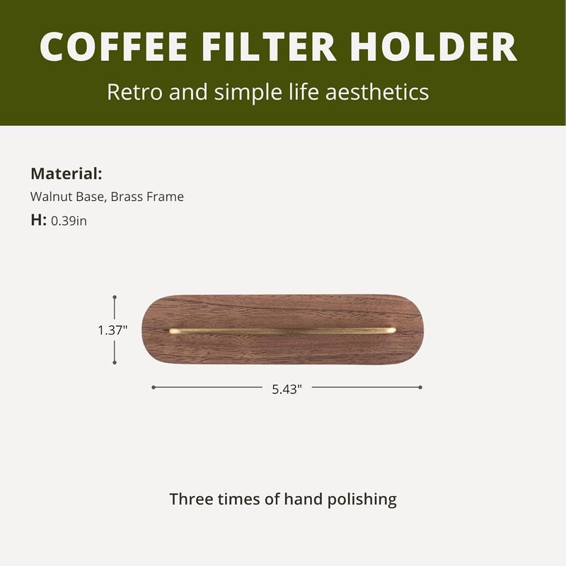 VANDROOP Coffee Filter Holder, Cone Coffee Filter Holder Storage, Coffee Filter Stand for Coffee Filters Size #01 and #02 (B Walnut) - Image 3