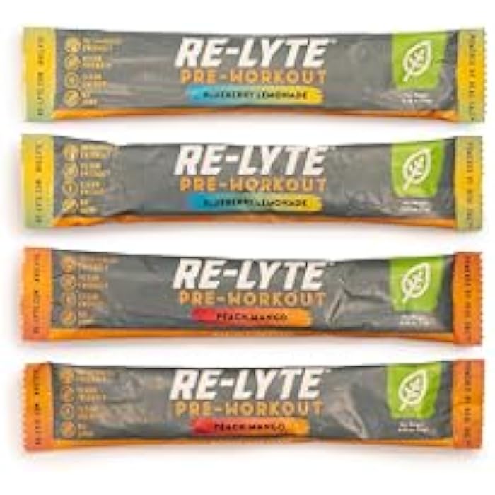 REDMOND Re-Lyte Pre-Workout Drink Mix, Sampler Pack, 4 Sticks - Image 3