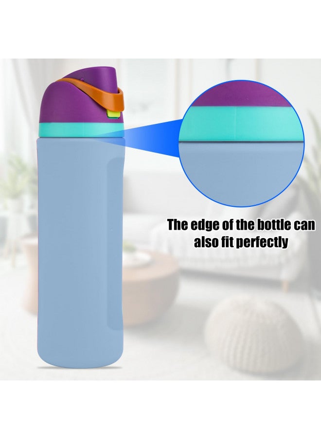 PEUTIER Silicone Water Bottle Boot for Owala 24oz, Full Wrap Protection Anti-Sliding Bottom Protective Sleeve Case Compatible with FreeSip Water Bottle Gift for Owala Protector Cover Accessory (Blue)  - Image 4