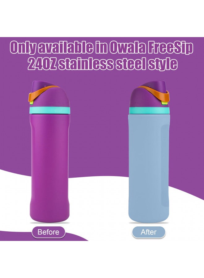 PEUTIER Silicone Water Bottle Boot for Owala 24oz, Full Wrap Protection Anti-Sliding Bottom Protective Sleeve Case Compatible with FreeSip Water Bottle Gift for Owala Protector Cover Accessory (Blue)  - Image 1