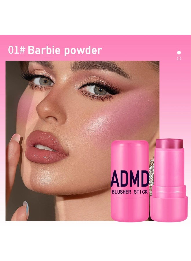 أ.د.م.د.م.د أحمر خدود جيلي، أحمر خدود للخدود والعينين والشفاه، أحمر خدود طبيعي، مقاوم للماء والعرق، عصا ملونة صلبة، مكياج عاري يدوم طويلاً، عصا متعددة الأغراض، أحمر خدود كريمي 01#بودرة باربي - Image 2