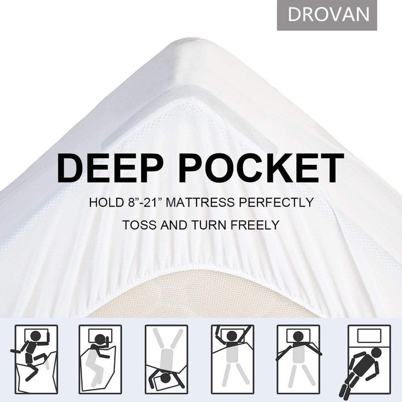 DROVAN Mattress Pad King Size - Extra Thick Mattress Cover - Pillow Top Deep Pocket with Breathable 7D Spiral Fiber Filling Cooling Mattress Topper - Image 3