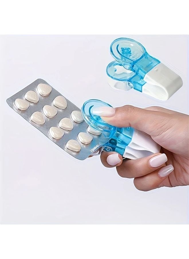 2pcs Portable Pill Remover Plus Medicine Box Easy Tablets Blister Pack Opener Assistance Tool - Image 1