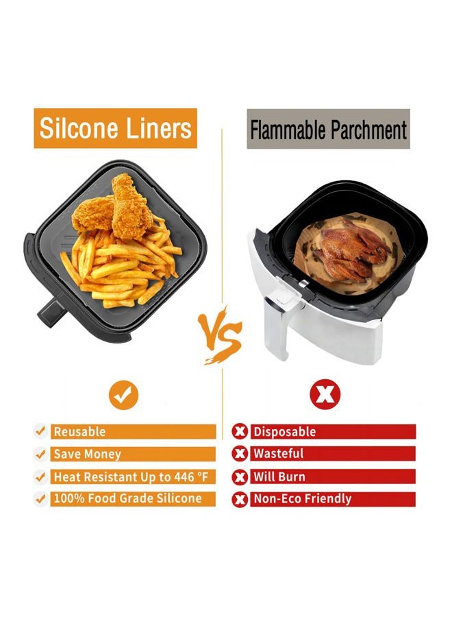 LYHOLKEER Air Fryer Liners Silicone for Chefman 6 QT,Instant Pot Vortex Plus 6QT XL,2PCS Square Air Fryer Silicone Basket Reusable for Ninja/Sweetcrispy/COSORI and Other 5-8QT,Airfryer Accessories - Image 3