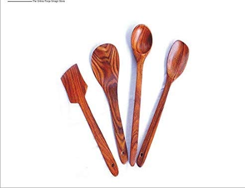 Rolimoli Handmade Wooden Serving and Cooking Spoon Kitchen Utensil Set of 4 - Image 2
