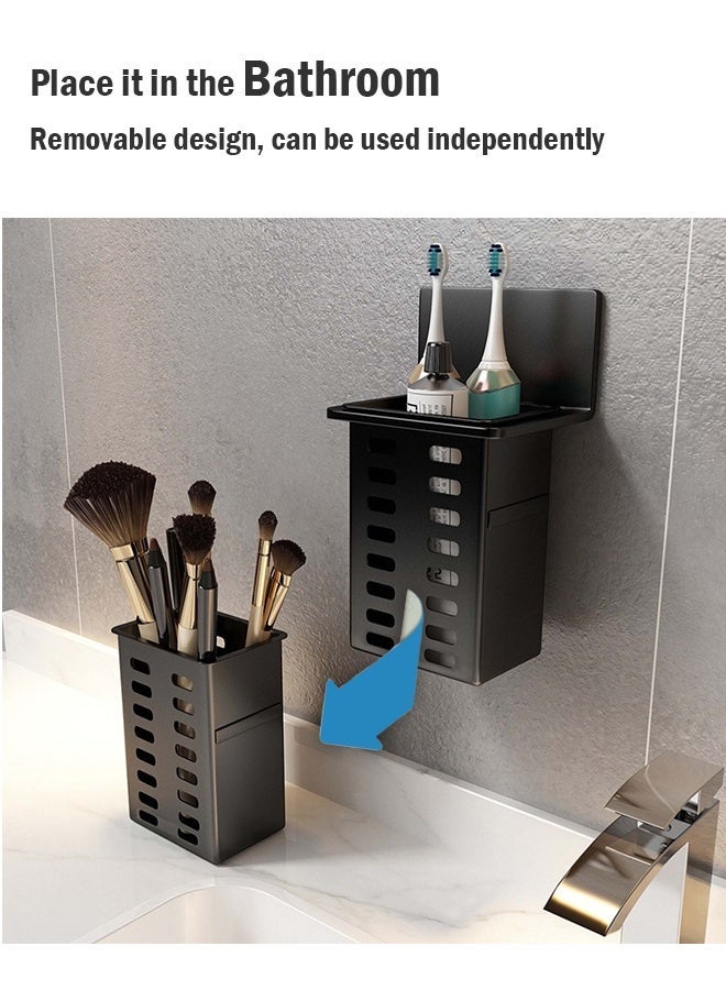 WangPangZi 3pcs Kitchen Tool Holder, Detachable Wall-Mounted Utensils And Forks Spoons Rack Drying Rack Space-Saving Storage Of Stationery Makeup Brushes and Cleaning Tools, Black - Image 3