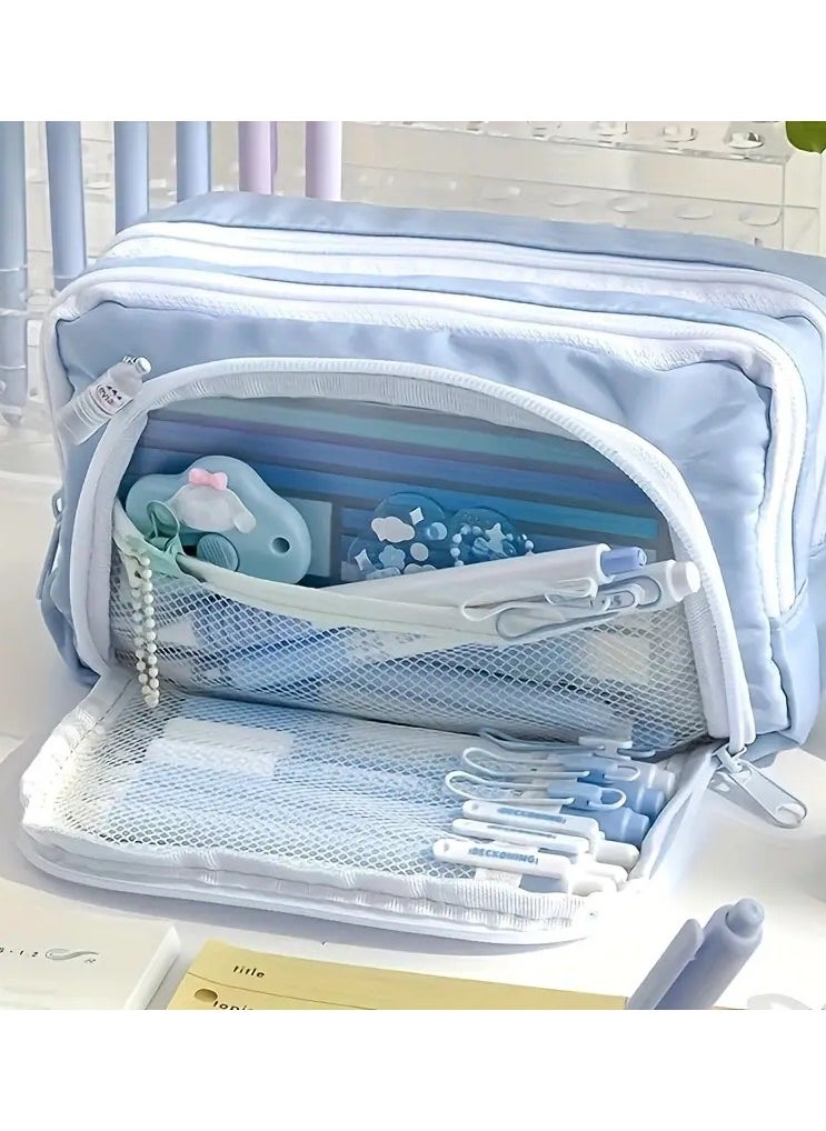 Goolsky 1pc Stationery Bag Pencil Case Large Capacity Pencil Case Handheld Pencil Case Stationery Box Cosmetics Portable Gifts Suitable For Office School  - Image 3