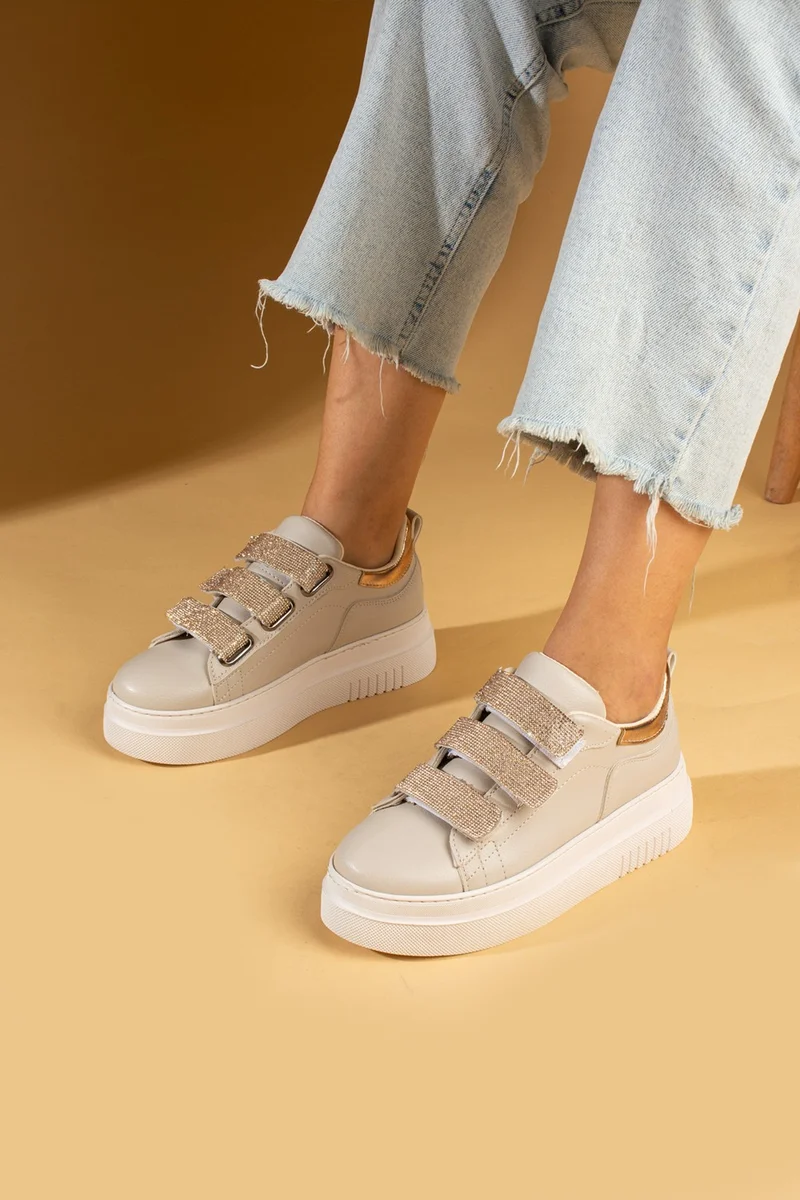 Pembe Potin Pink Potin 3 Strips Stone High Sole Comfort Women's Sneaker 36-729-24