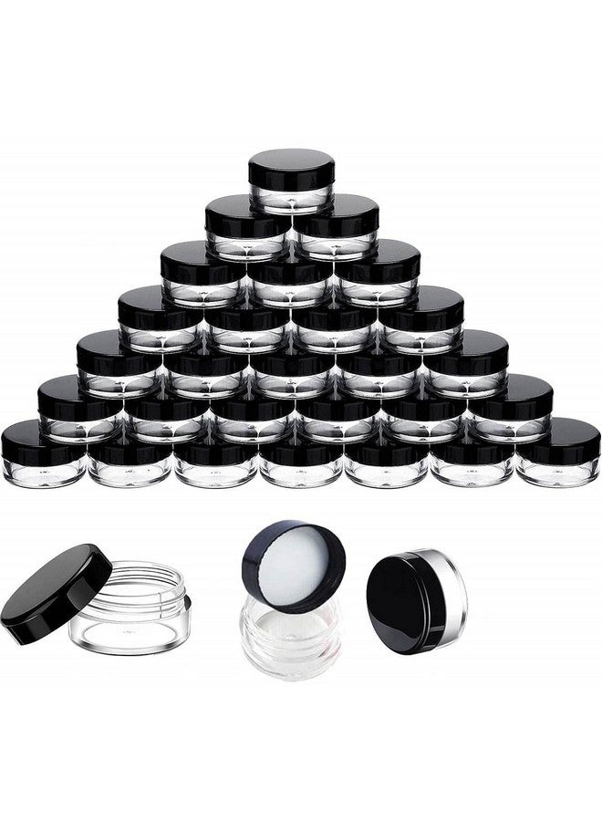 VDHJA� Plastic Cosmetic Empty Jar Pot Eyeshadow Makeup Face Cream Container (Black) (4) - Image 2