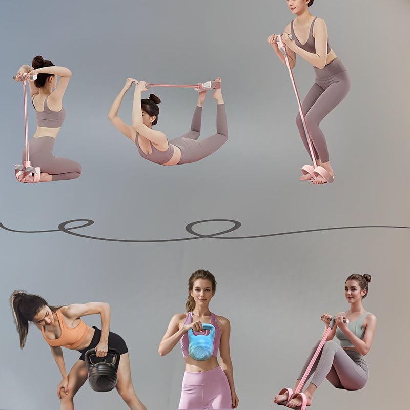 Gray Kettlebell and Pink Puller Home Fitness Set 6kg - Image 5