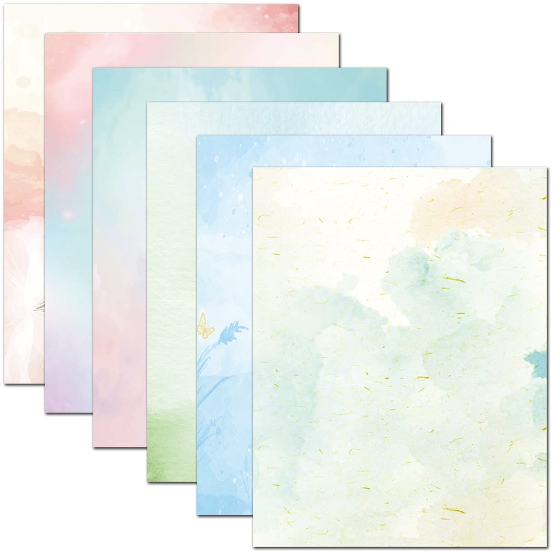 DUGUTUL Colored Printer Paper, Watercolor Stationary Paper, Double-Sided, Computer Paper for Business or Personal Use, Printer Friendly for Letters and Invitations, 8.5 x 11 in, 100gsm (48) - Image 2