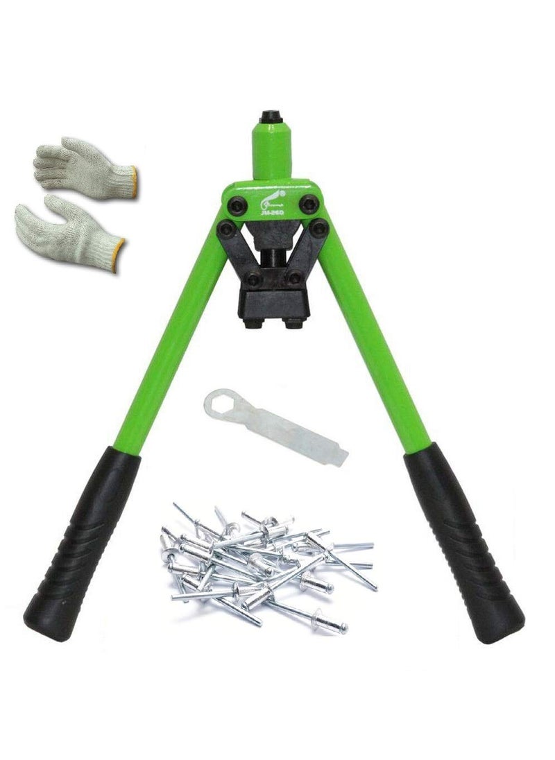 Inditrust Inditrust Jinma Blind Manual Double Handles Nail Hand Riveter Screw Rivet Gun with 30 rivets  - Image 1