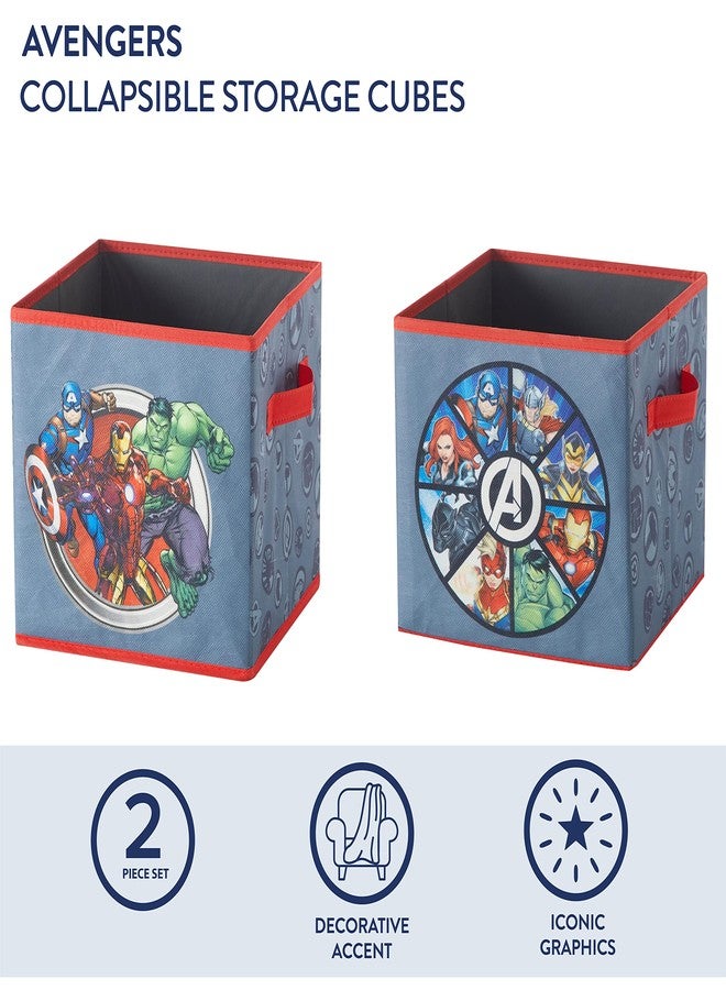 Idea Nuova Marvel Avengers Set of Two Spacious Collpasible Storage Cubes, 10"x10", Avengers / Grey - Image 2