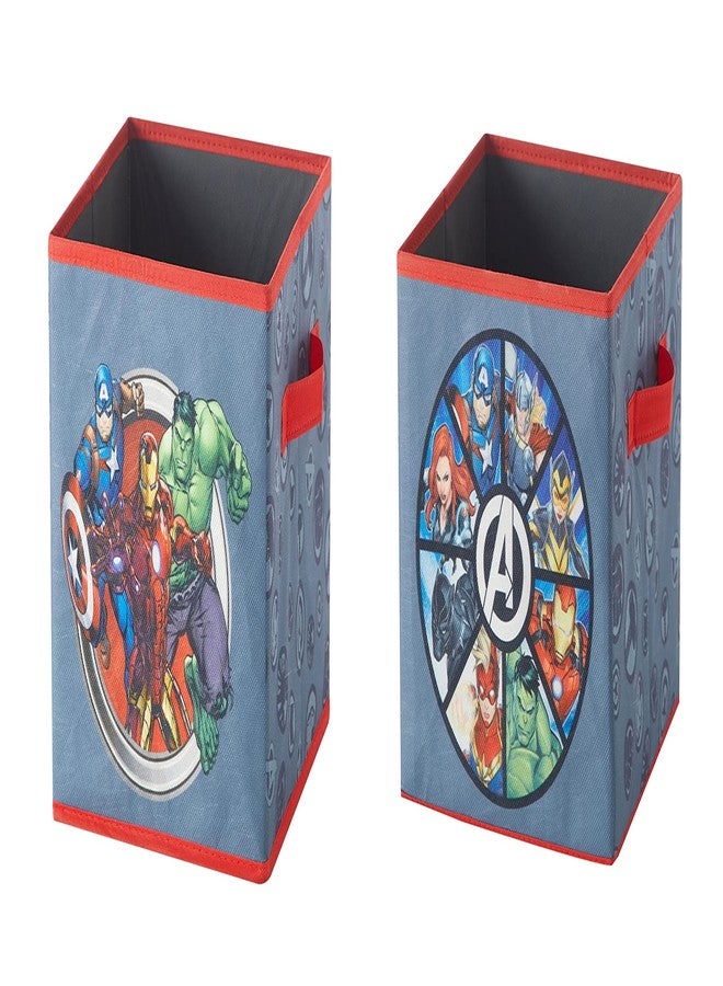 Idea Nuova Marvel Avengers Set of Two Spacious Collpasible Storage Cubes, 10"x10", Avengers / Grey - Image 1