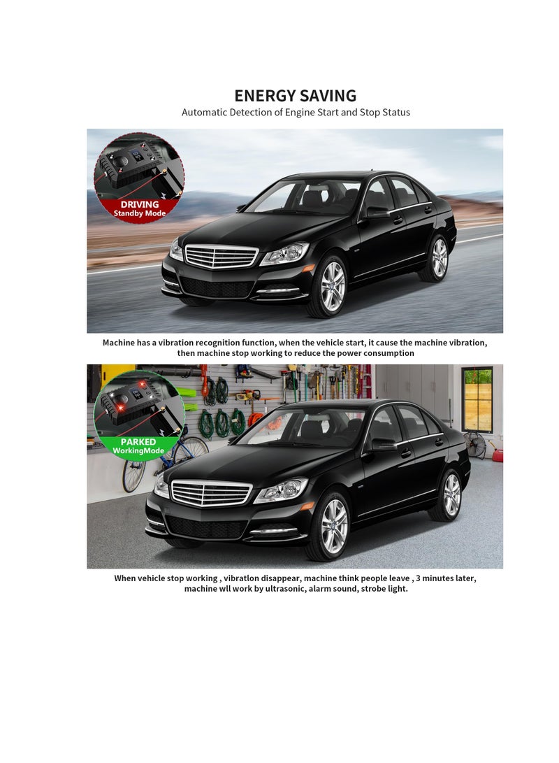 SOLARAE طارد القوارض لمحركات السيارات، 1 قطعة طارد قوارض تحت غطاء المحرك، حماية المركبة طارد فائق الصوت للفئران، ابقِ الجرذان والفئران والسناجب بعيدًا عن محرك السيارة - Image 5