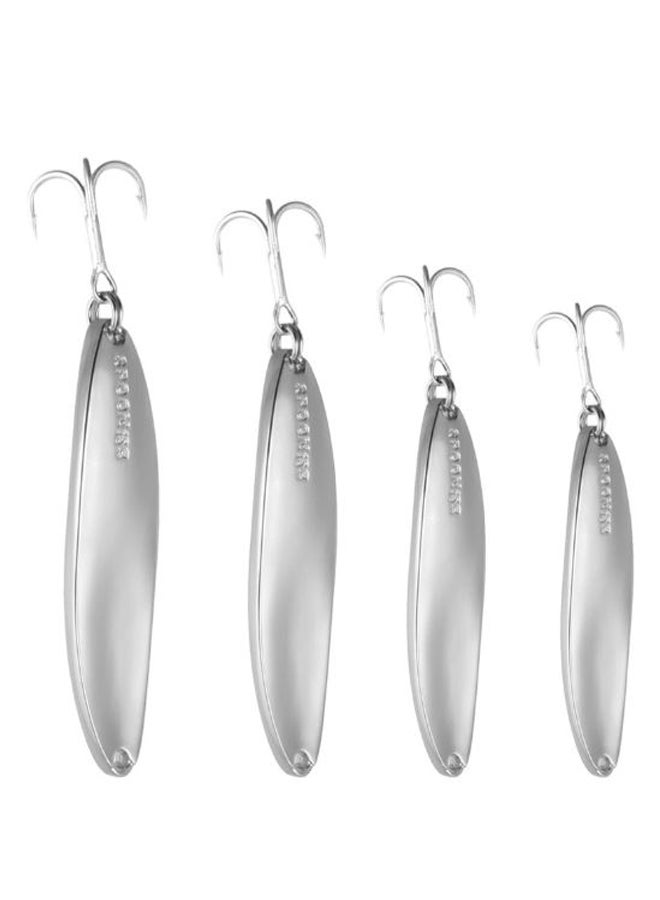 4-Piece Spear Shape Hard Fishing Lures With Treble Hook Set