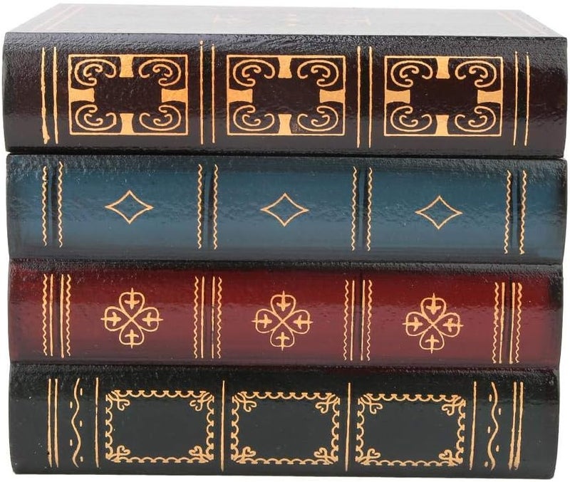كلاراكو صندوق زينة على الطراز الأوروبي العتيق، صندوق تخزين كتب مزيفة، ديكور رف مكتب منزلي (كبير) - Image 3