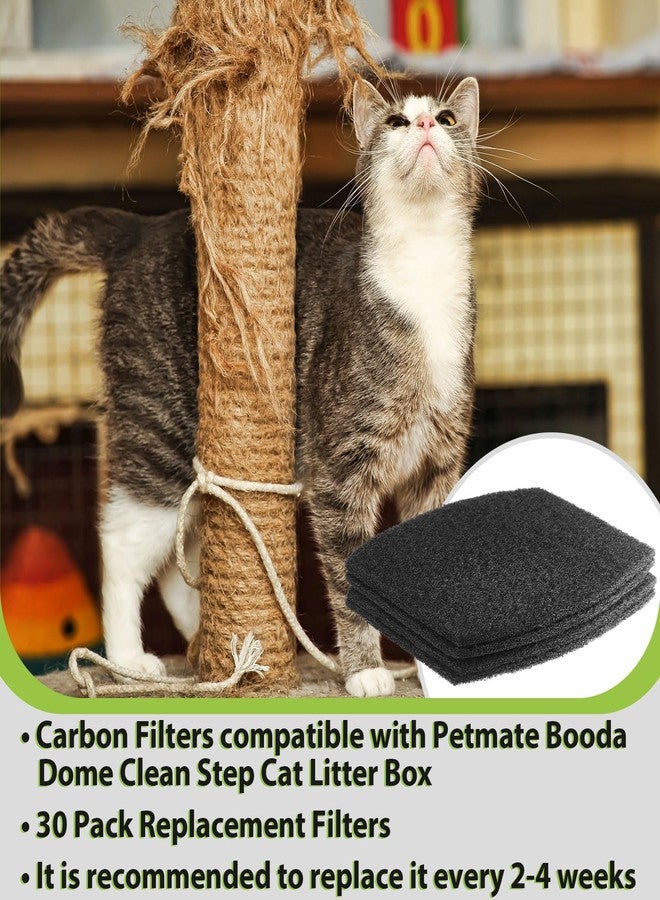 Jecery 10 Pcs Activated Carbon Cat Litter Box Replacement Filters Compatible with Petmate Booda Clean Step 6.3 x 5.91 Inches Filters to Absorbs Odors and Controls Damp for Keeping Fresh - Image 4