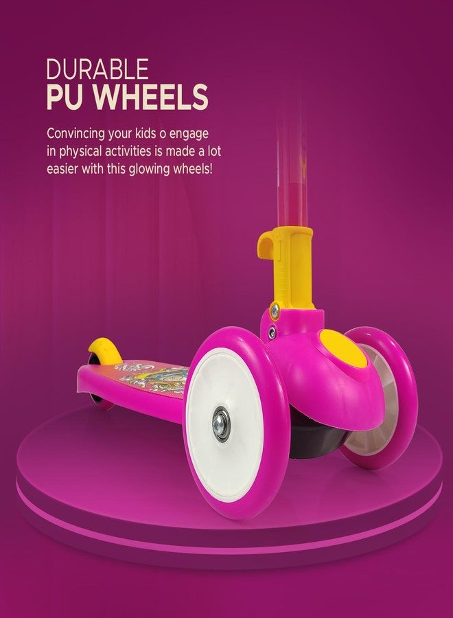 NHR Smart Kick Scooter for Kids, 4 Adjustable Height Scooter, Foldable & Attractive PU Wheels with Rare Brakes for Kids Age Upto 2+ Years (20 kg, Pink) - Image 3