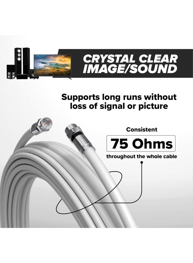 THE CIMPLE CO Coaxial Cable, 6 FT, RG6, Coax, TV Wire, Flexible, Indoor/Outdoor, Cable for High-Speed Internet, Dual Shielded, CATV, UV Resistant, CL2 Rated, 1.8 Meters, White - Image 5