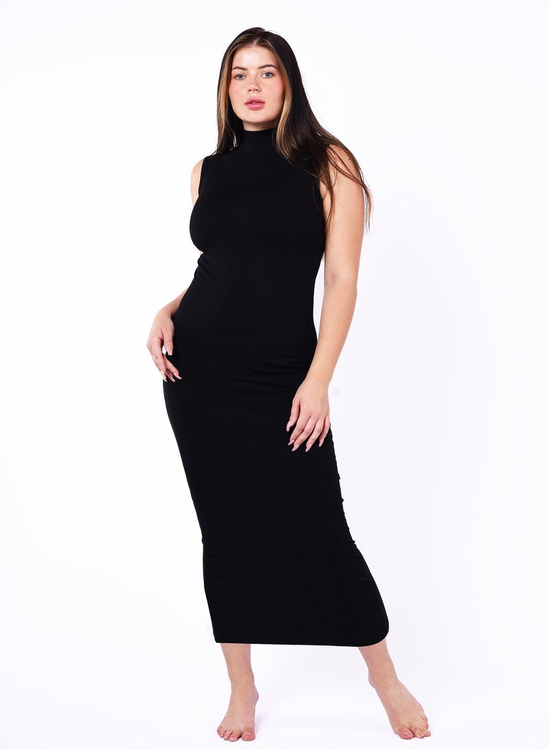 COMODO comodo highneck full cut long dress egyptian cotton 100%