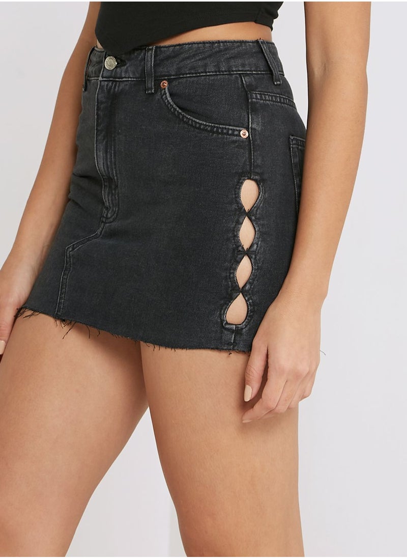 TOPSHOP Pocket Detail Denim Skirt  - Image 3