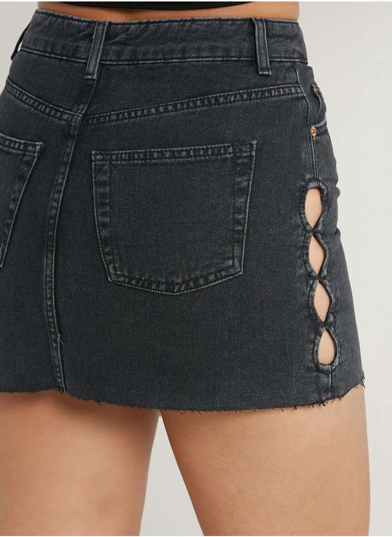 TOPSHOP Pocket Detail Denim Skirt  - Image 4