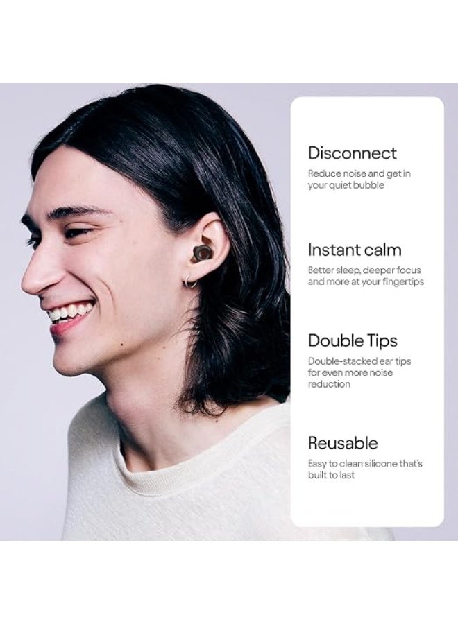 Loop Quiet 2 Plus Earplugs with Double Tips - Ultra Comfortable Reusable Earplugs for Sleep, Concentration, Travel, Noise Sensitivity | 24dB SNR Noise Reduction + 3dB with Tips - Image 2