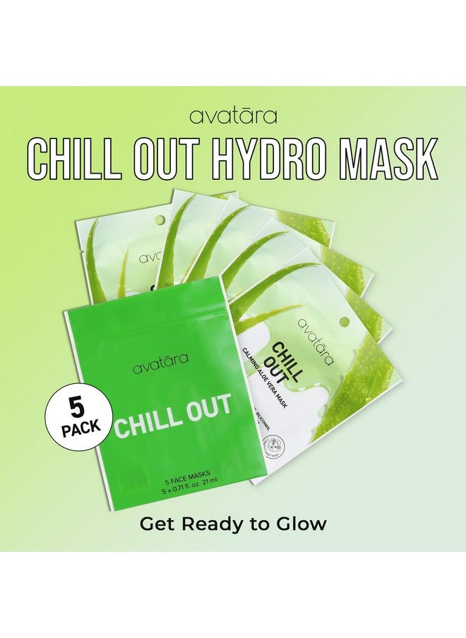 Avatara - Chill Out Sheet Facial Mask Hydrating Mask Sheet Masks With Aloe Vera Leaf Juice And Ginkgo Biloba Face Mask Skincare Made With Tencel Fibers Parabenfree Stressedout Skin 5 Sheets - Image 1