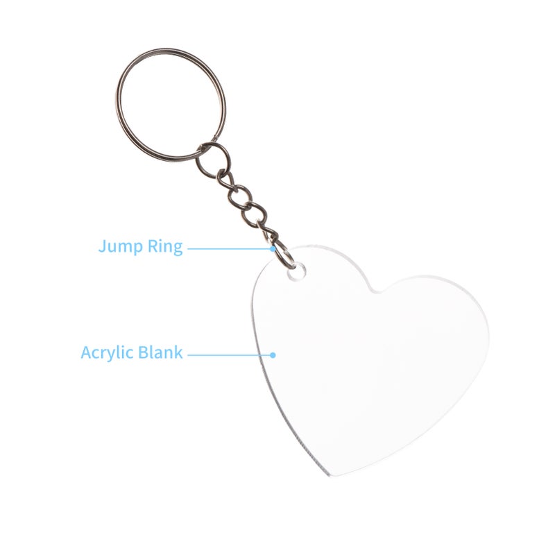 50PCS Acrylic Keychain Blanks Ornaments Keychains for Vinyl Transparent Circle Discs Bulk for DIY Projects and Crafts Painting Engrave Decoration Key Chain Supplies - Image 3