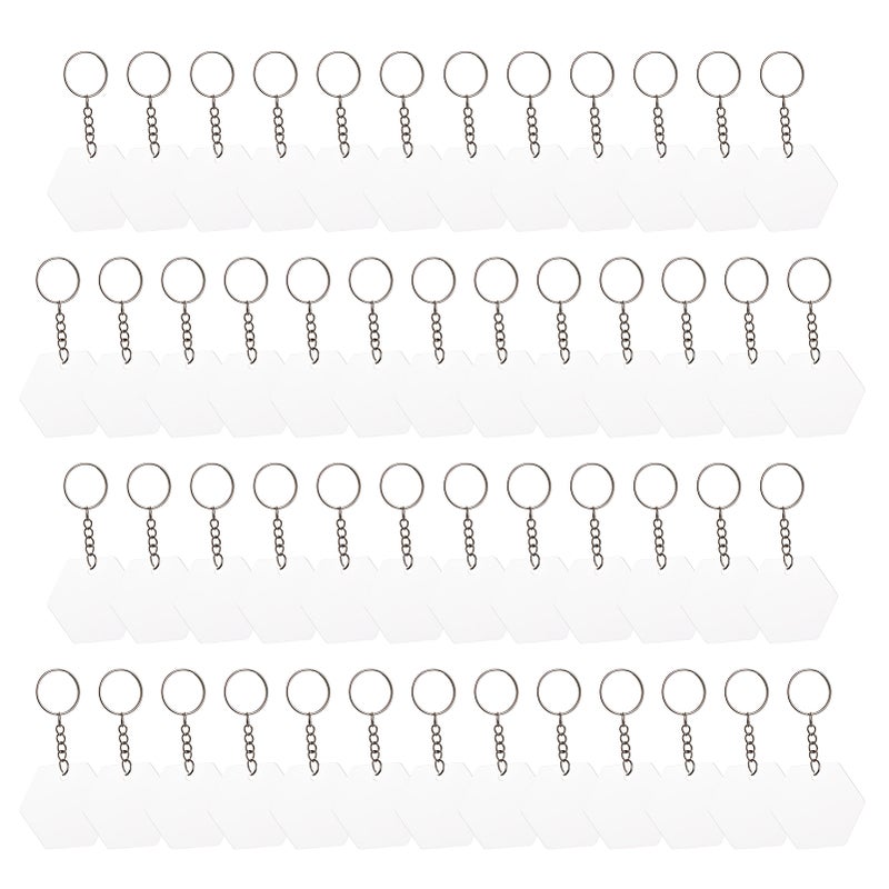 50PCS Acrylic Keychain Blanks Ornaments Keychains for Vinyl Transparent Circle Discs Bulk for DIY Projects and Crafts Painting Engrave Decoration Key Chain Supplies - Image 1